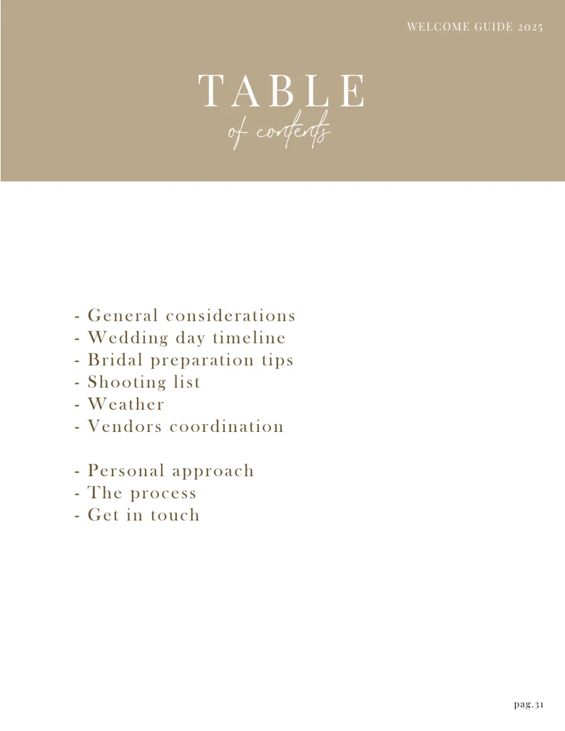 Welcome Guide Wedding Mobile 2025