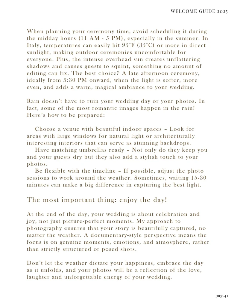 Welcome Guide Wedding Mobile 2025