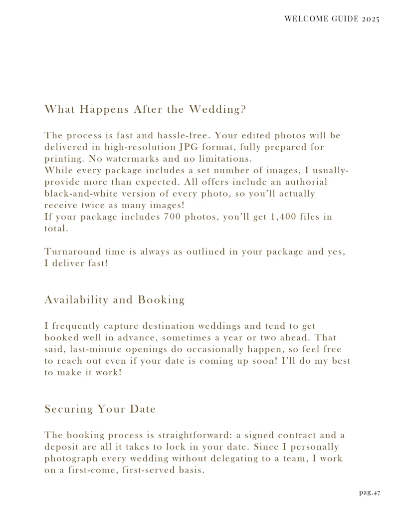 Welcome Guide Wedding Mobile 2025