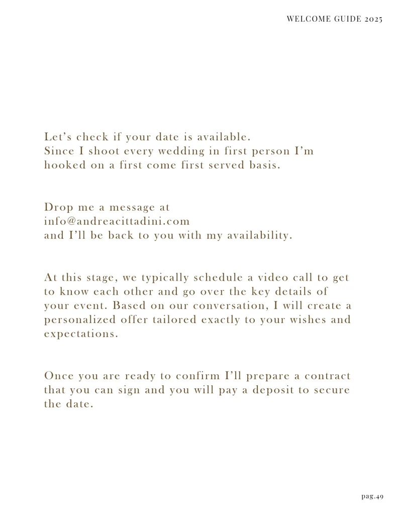 Welcome Guide Wedding Mobile 2025