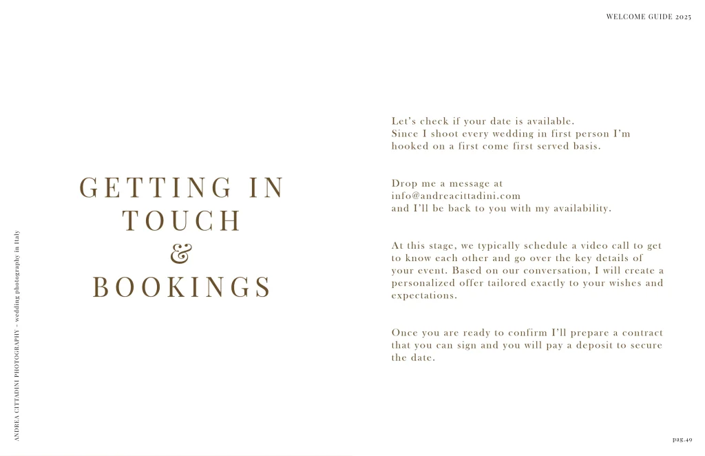 Welcome wedding guide 2025
