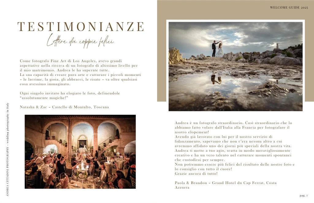 Wedding welcme guide 2025 italiano